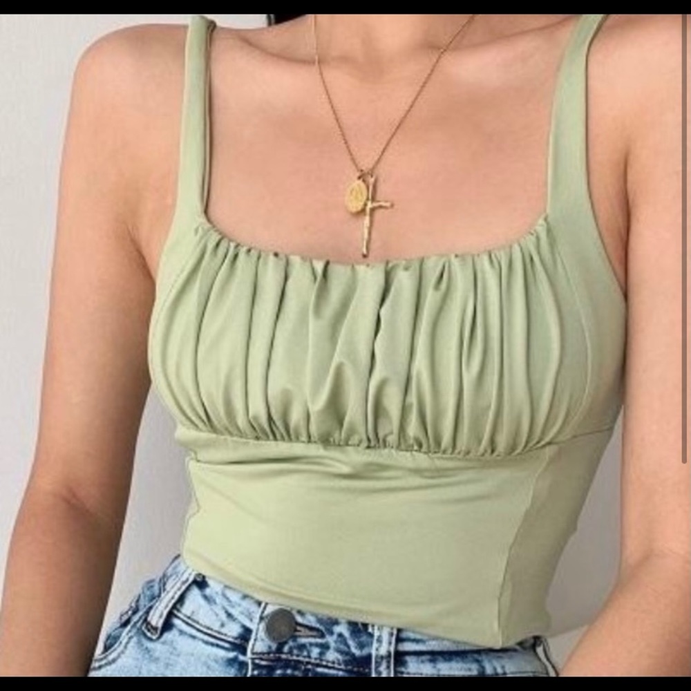 Sage green crop top